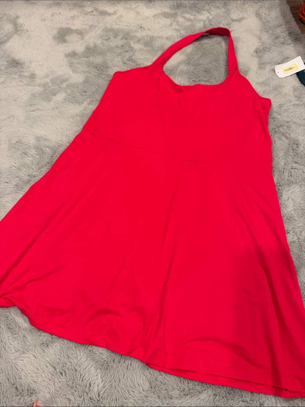 Women’s large Bright Hot Pink One-Piece Dress sport dress with easy shorts